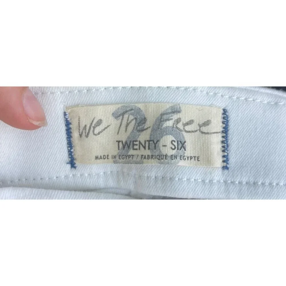 We The Free White Jeans Size 26 NWT Skinny Stretch High Rise High Waist Raw‎ Hem